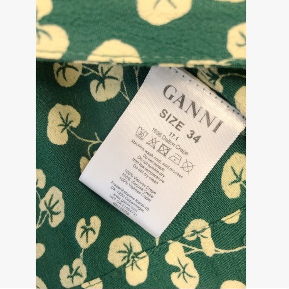 Ganni Dalton Crepe Dress Verdant Green 34 … - Picture 5 of 6